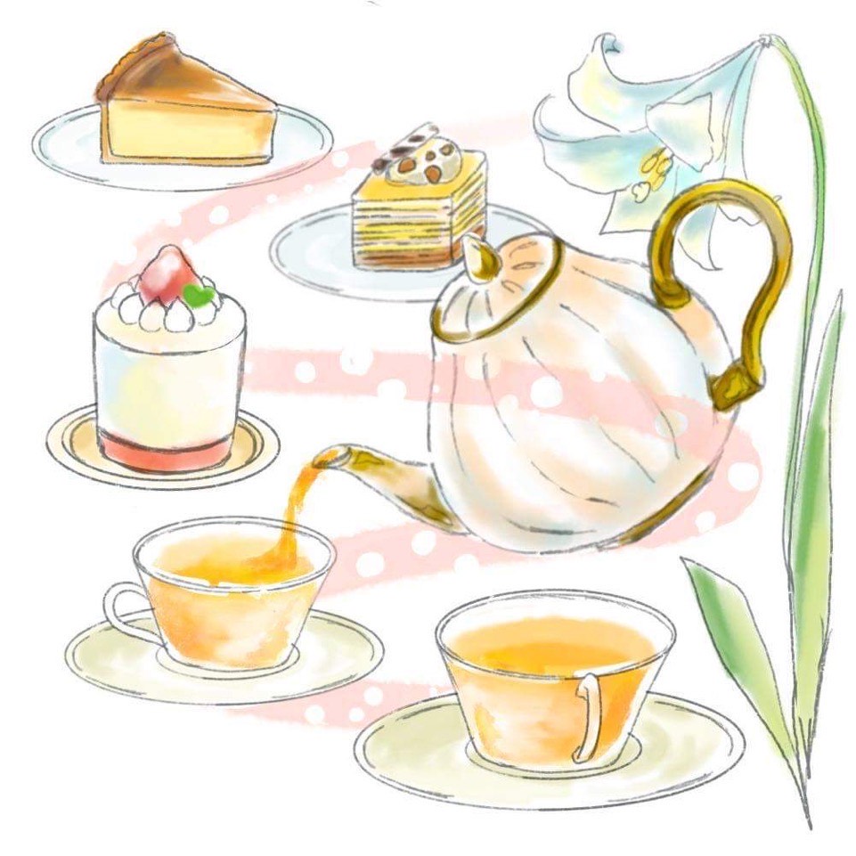 お茶会のイラスト