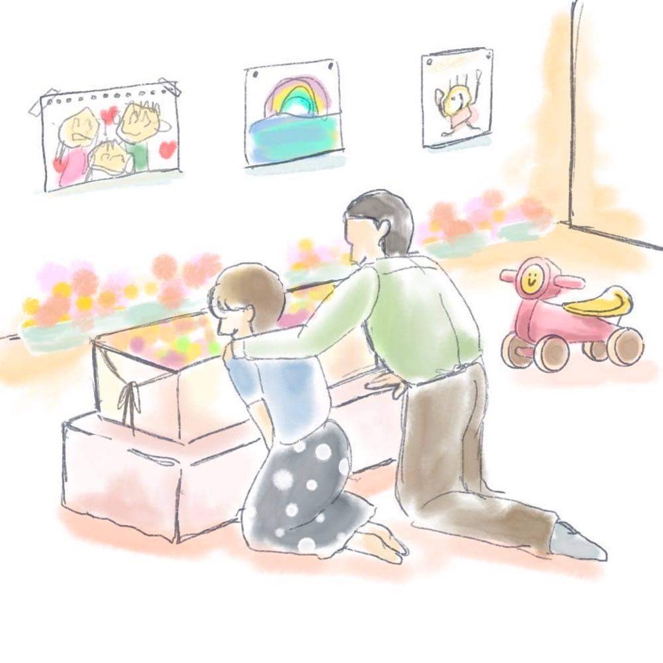 家族だけの時間を過ごすイラスト